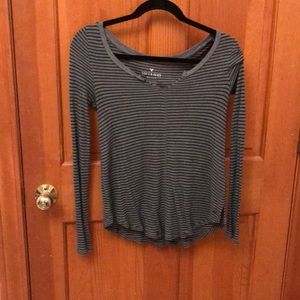 Waffle knit long sleeve shirt